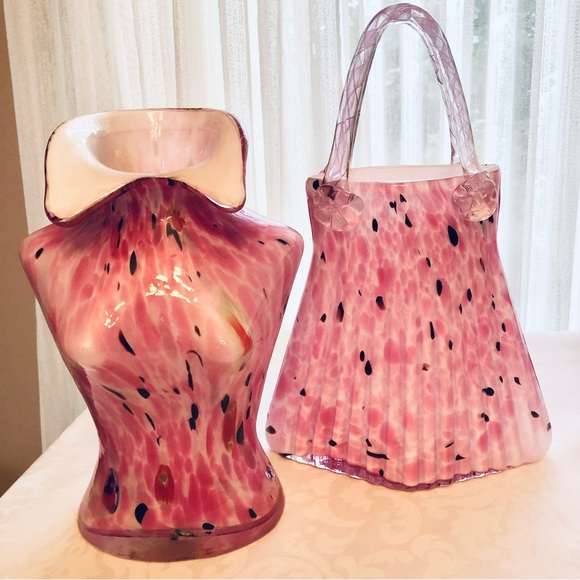 Vintage Y2K Murano Speckled Pink Glass Purse🌸Substantial Art Decor🌸 - Picture 15 of 15